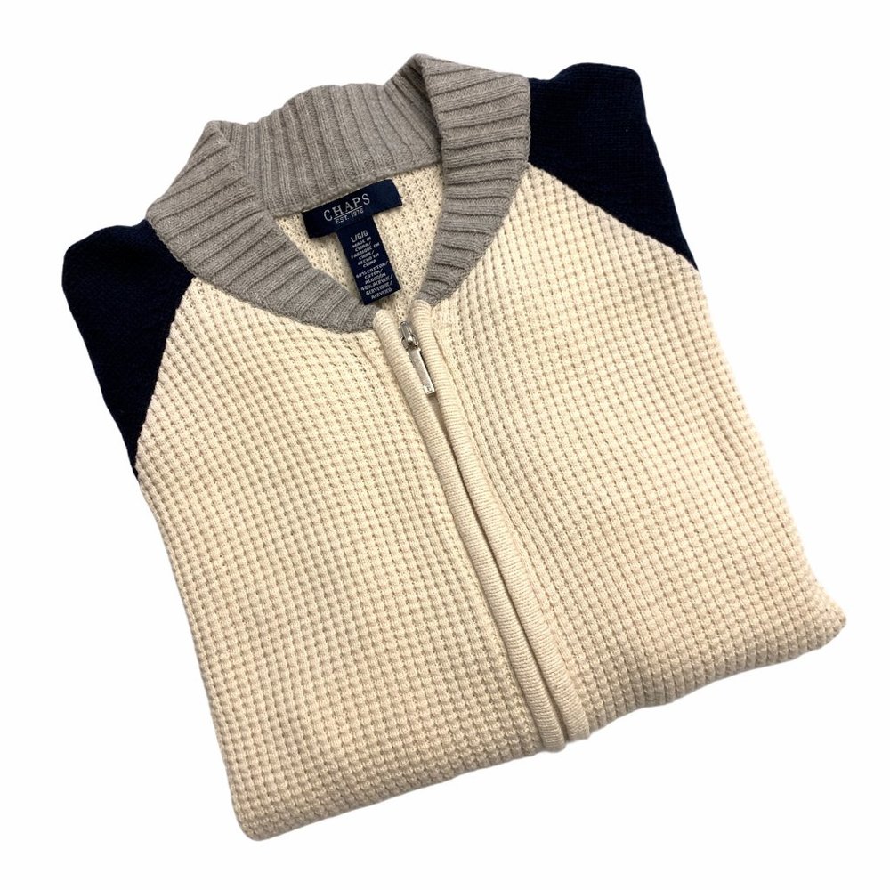 Ralph Lauren Chaps Collegiate Full Zip Cardigan - Picture 9 of 9
